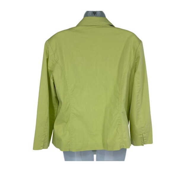 Chico's Lime Green Long Sleeve Button-Up Blazer Women's Size 2 US L - Picture 5 of 9